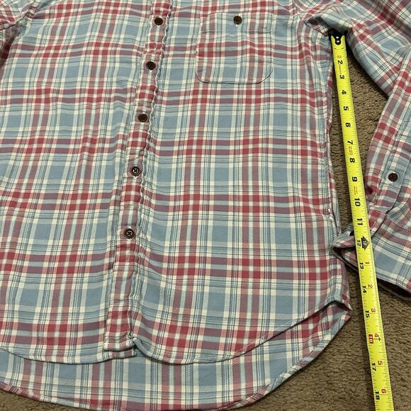 Faherty Red and Blue Plaid Casual Button Down Shirt - Picture 4 of 8